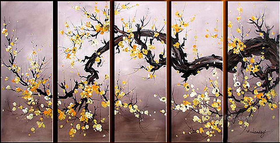 agp029 plum blossom panels group Oil Paintings